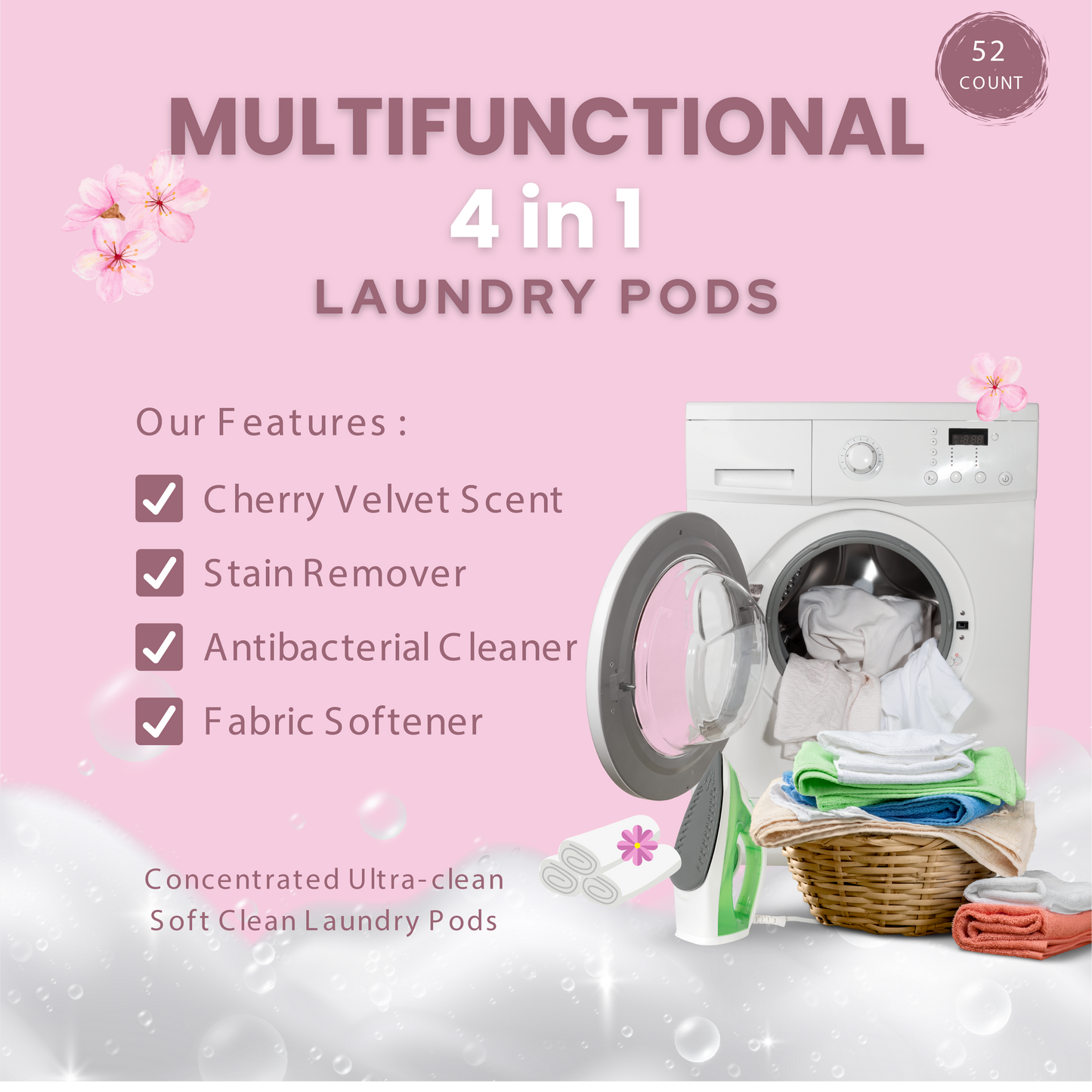 Gold n Pearls 4-in-1 Laundry Detergent Pods - Lavender Silk (52 Pods)